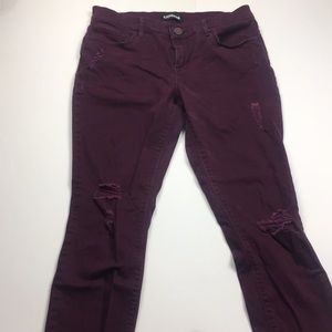 Express purple distressed jeans